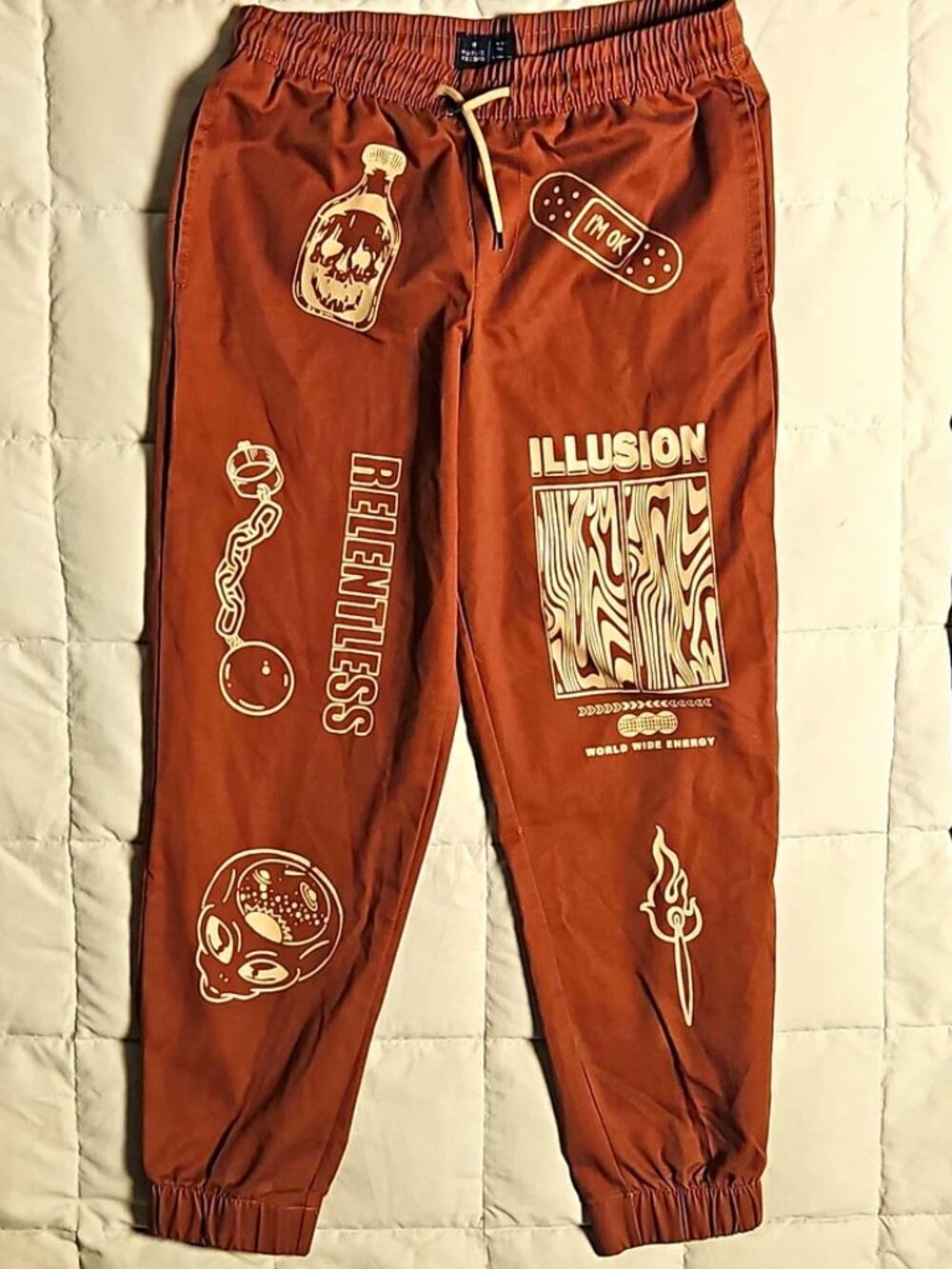 Public Record Women's Brown Graphic Print Joggers – Size M